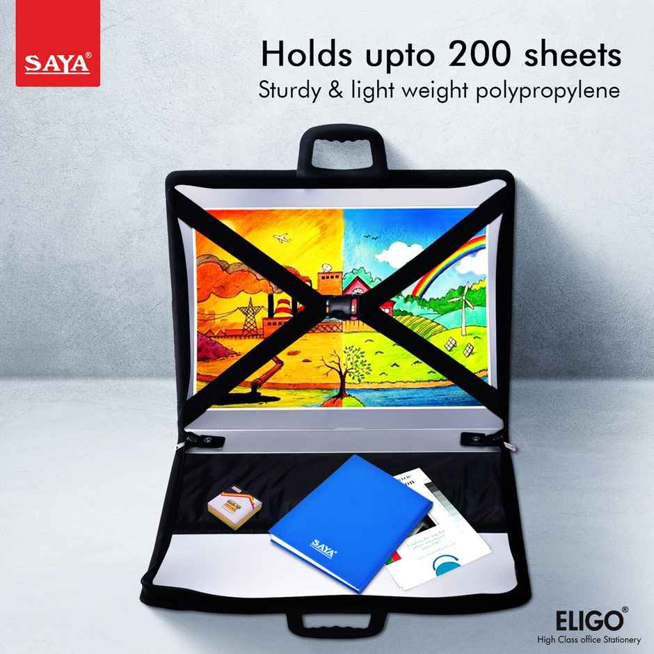 Saya Assorted Designers Zip Bag Folio - A3