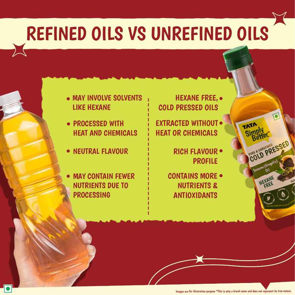 Tata Simply Better Sesame-Gingelly (Til) Cold Pressed Oil | Pure & Unrefined Oil