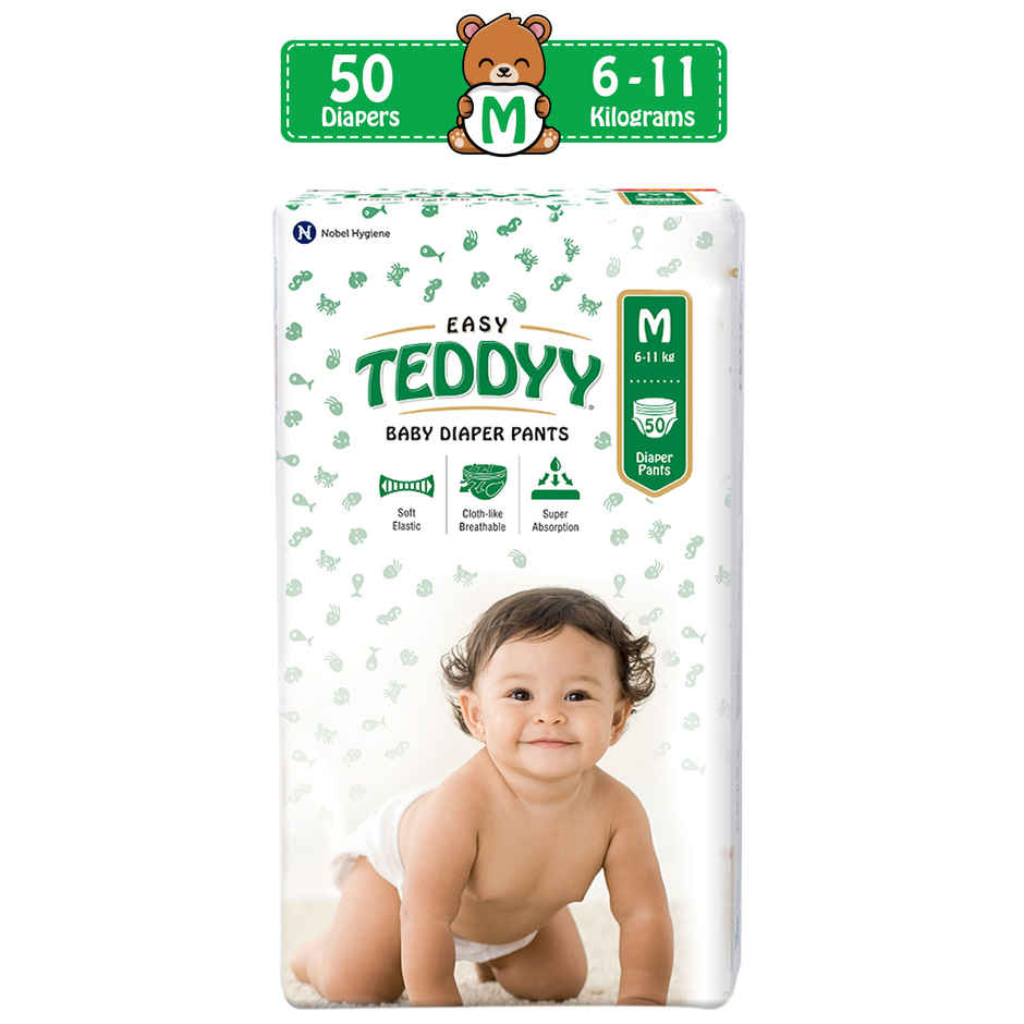 Teddyy Baby Easy Pant Diapers Medium | 7-12 kgs