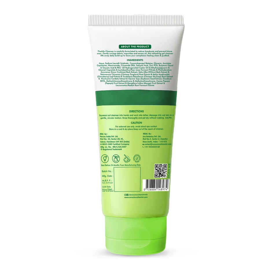 Conscious Chemist Salicylic Acid Face Wash For Oily Acne Prone Skin With Glycolic Acid