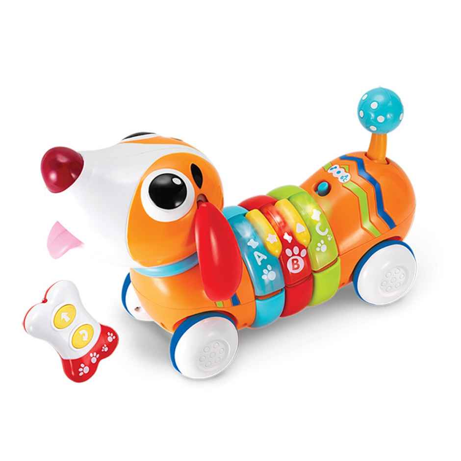 WinFun Walk with Me Puppy, Remote Control Rainbow Puppy for Kids, 18M+