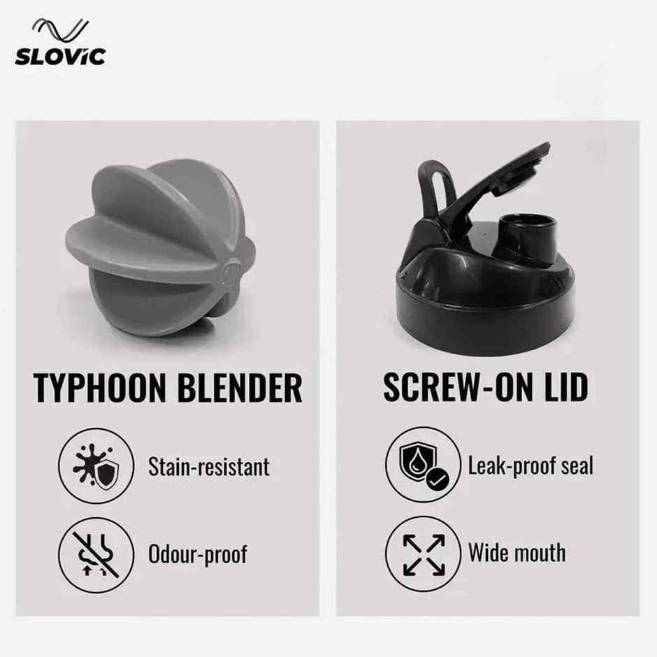 Slovic 700ml Protein Shaker for Gym and Sports | Leak|Proof | Black