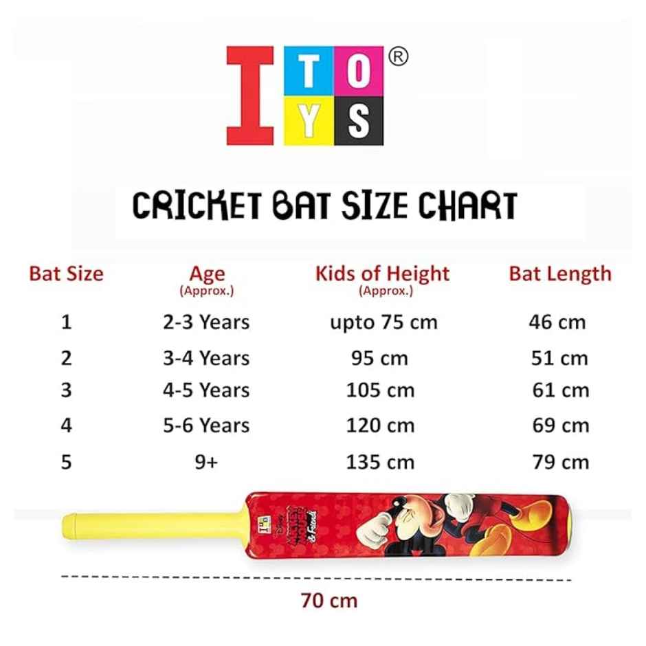 Itoys Bat & Ball No. 4-mickey Mouse (Colour May Vary)