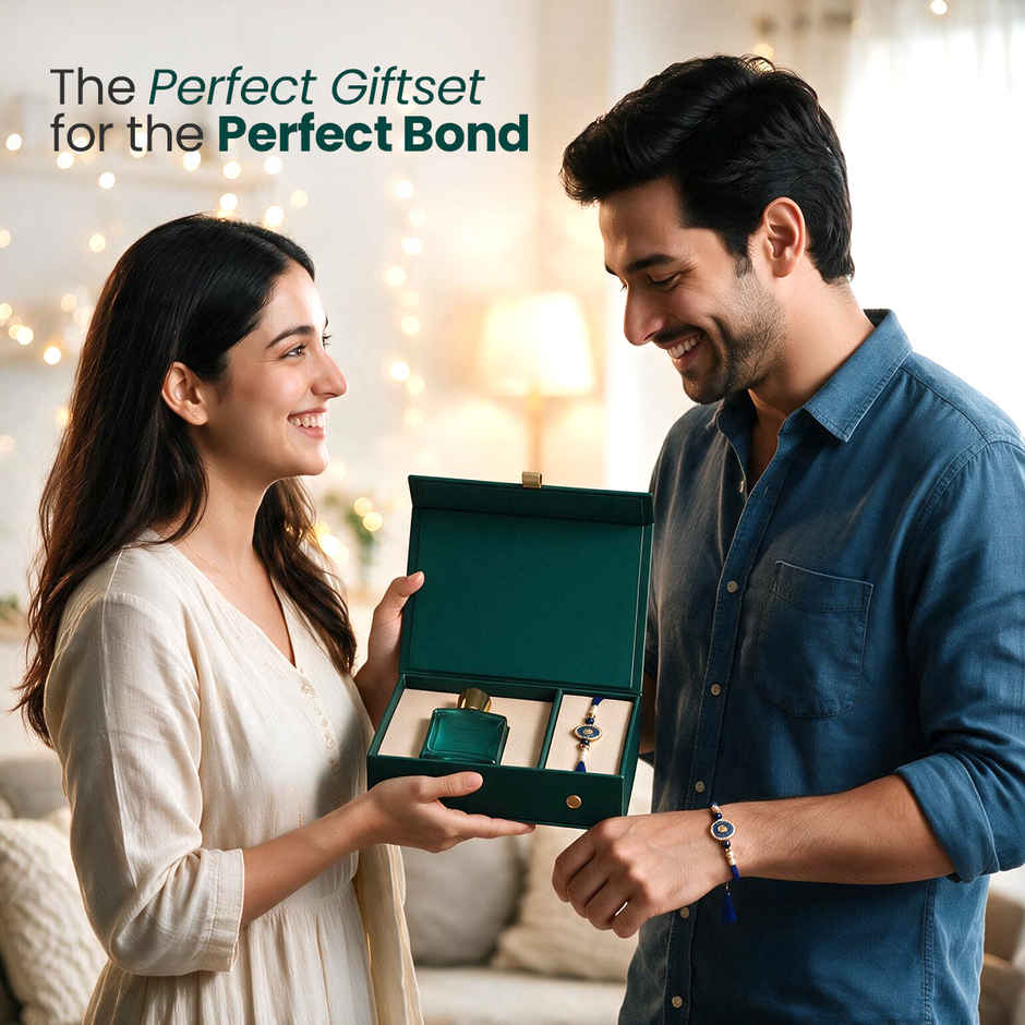 Vokka Raksha Bandhan Gift Set | Thai Aqua Perfume & Premium Rakhi for Brother