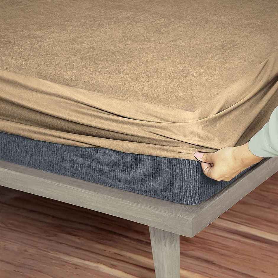 Sassoon Double Size Bed Mattress Protector | 6 x 6 Feet | Beige