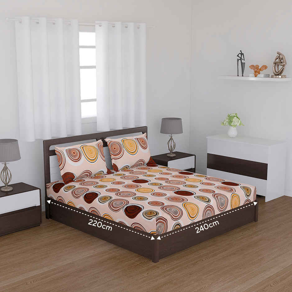 Status Micro King Size Double Abstract Bedsheet | Assorted | 87 x 94 in