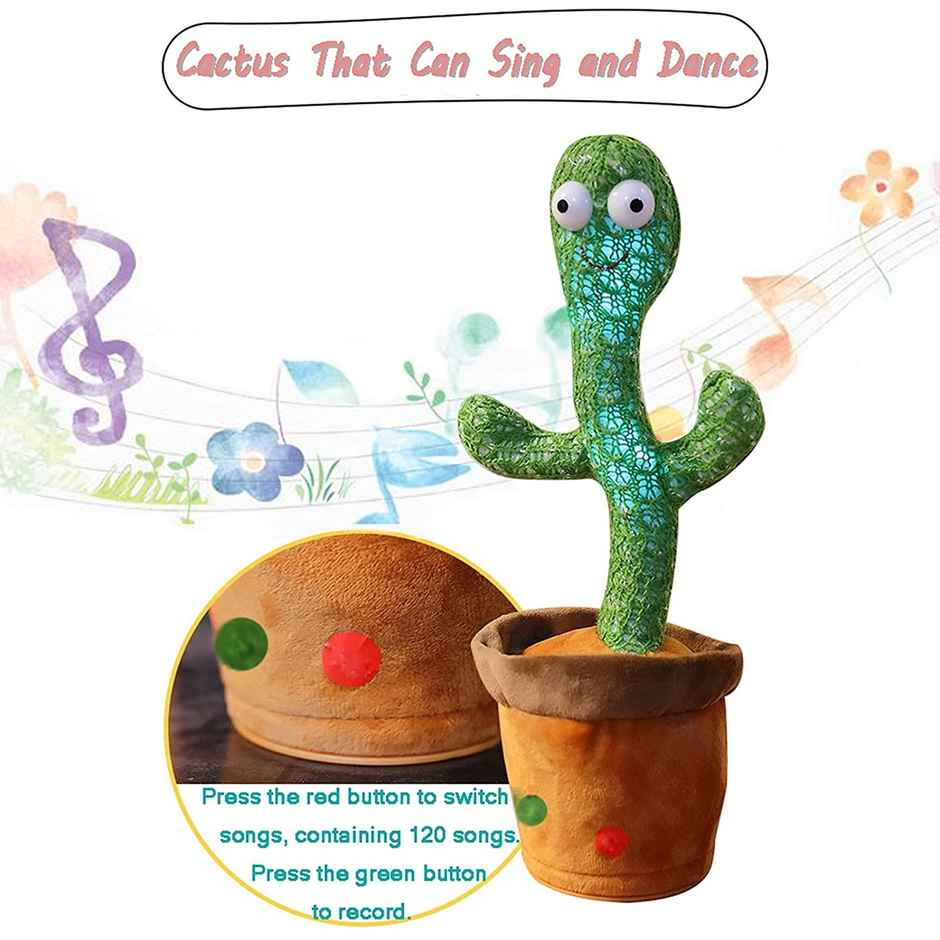 Toyshine Dancing Cactus Toy, Singing and Mimicking Toy with LED Lights