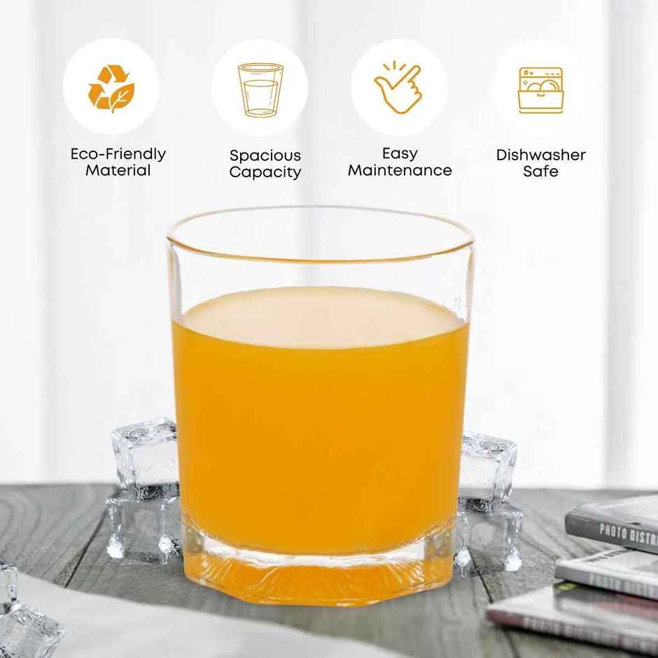 Yera Premium 260 ml Whisky Tumblers Set 6 pcs | Durable Glassware