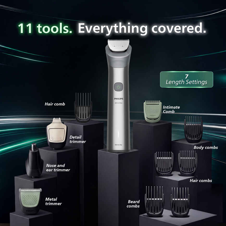 Philips All in One Trimmer 5000 Series 11 in 1 with BeardSense & Self Sharpening Blades MG5932/15