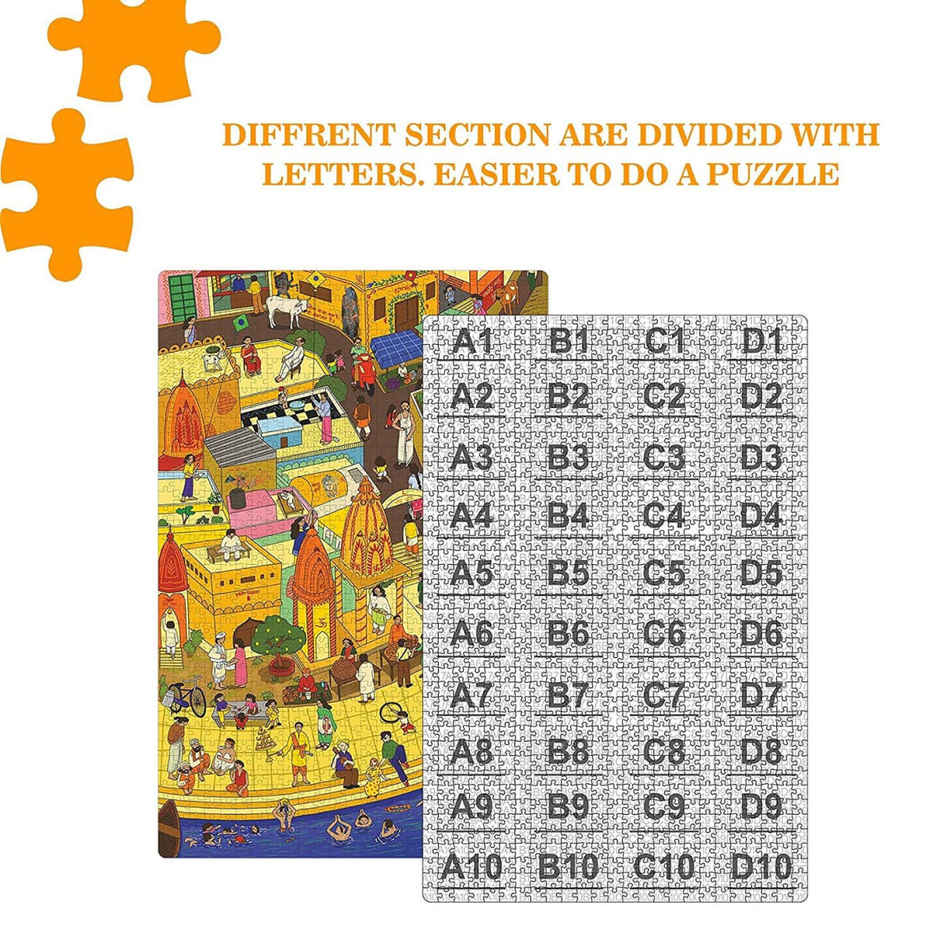 Webby 1000 Pcs Holy City Varanasi Jigsaw Puzzle Best Gift for Adult & 14+ kids | Fun & Challenging