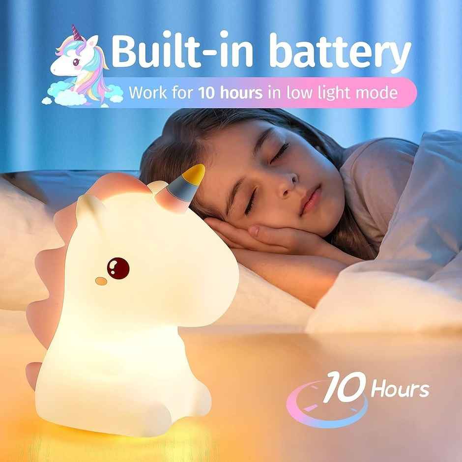 Desidiya Unicorn Night Light Rechargeable 3 W Lamp (Multicolor)
