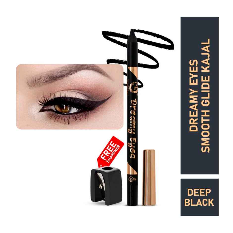 Mattlook Dreamy Eyes Smooth Glide Kajal with Sharpener | 24H Long Lasting | Deep Black
