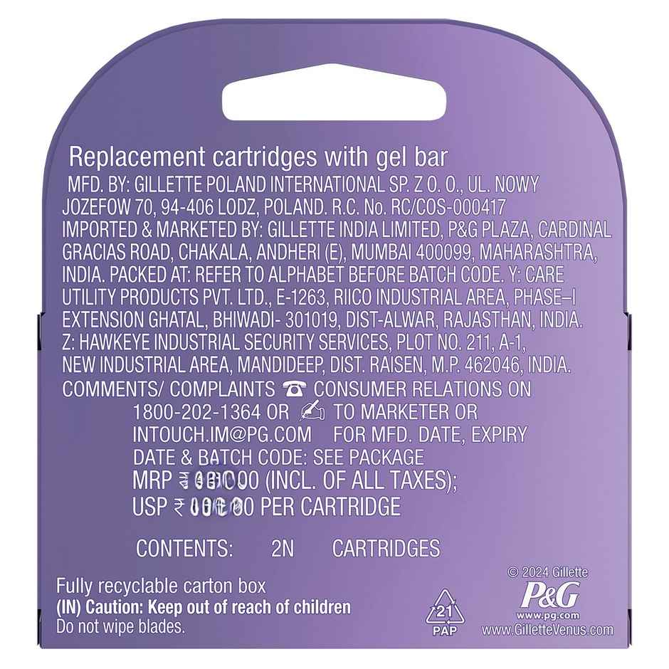 Gillette Venus Comfortglide Hair Removal Razor Blades / Refills / Cartridges Combo