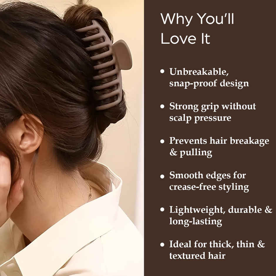 Sanfe Unbreakable Hair Clutcher for Women | Strong Grip | Black & Brown