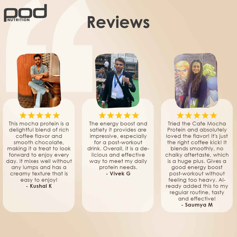 Pod Nutrition Cafe Mocha plant protein - 26G Protein