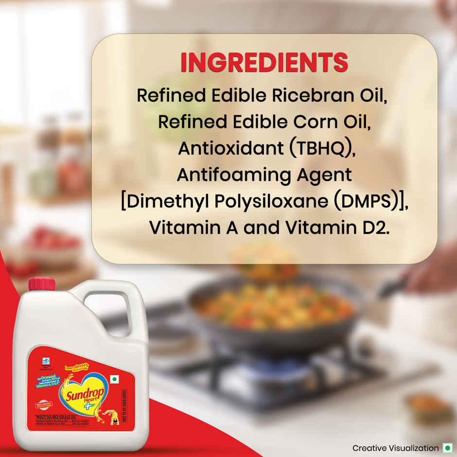 Sundrop Heart Plus|  Helps Reduce Cholesterol | Refined Rice Bran & Corn Oil
