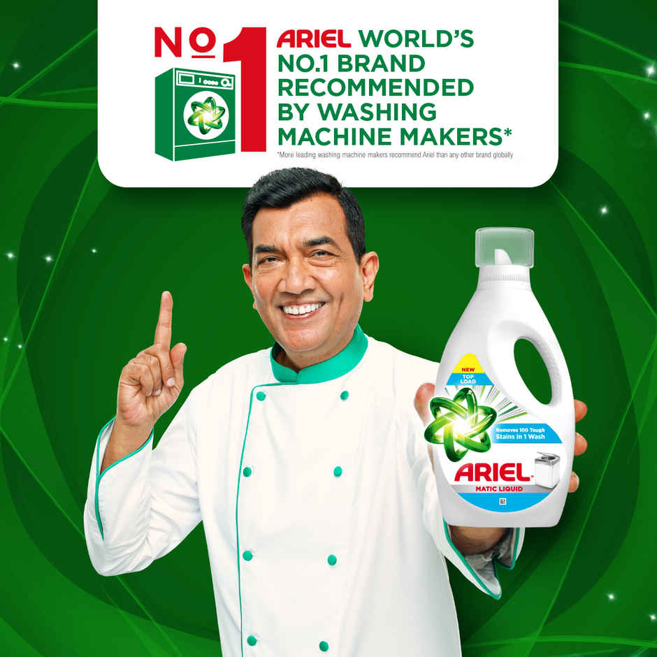 Ariel Stain Removal Top Load Washing Machine Detergent Liquid (4L) & Godrej Fab Machine & Hand Wash Detergent Liquid Refill Pouch (950ml) Combo  