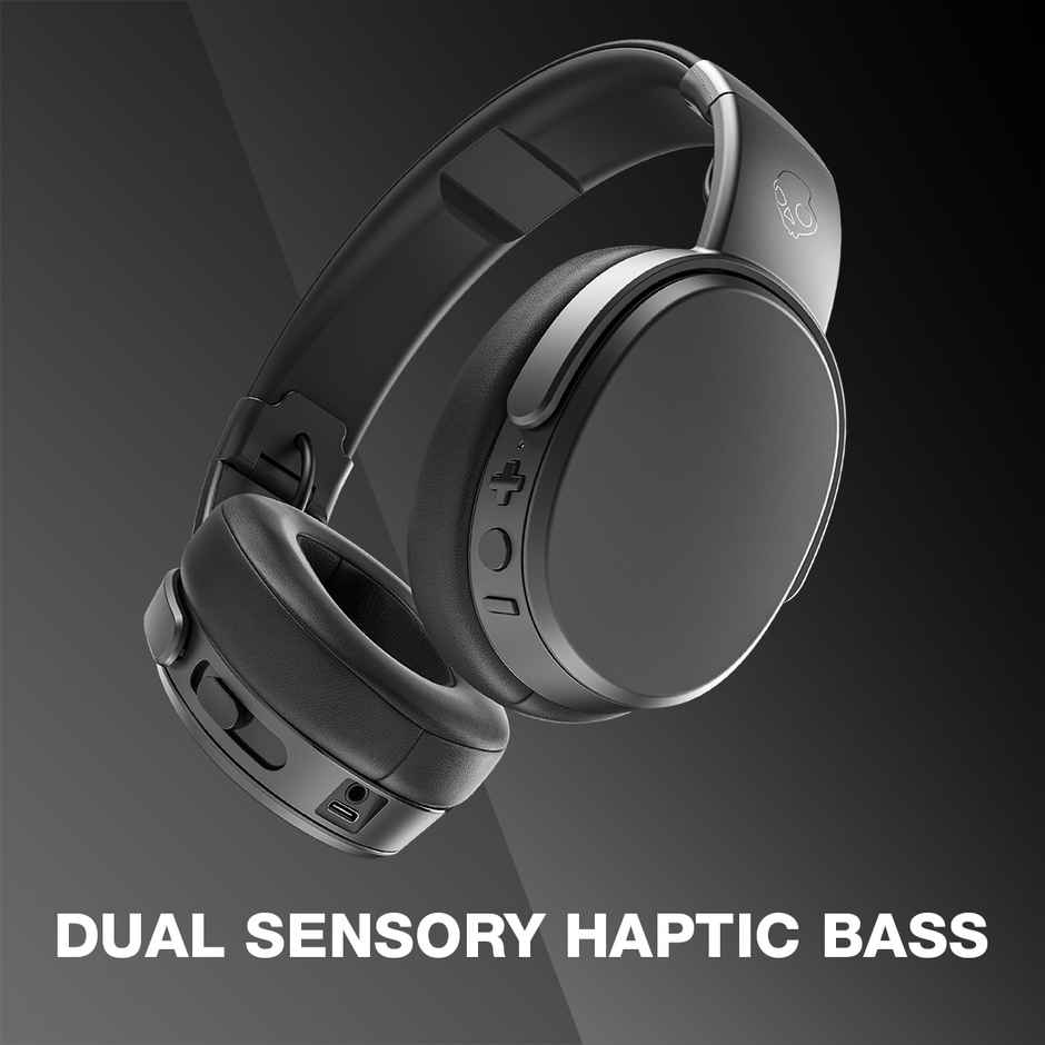 Skullcandy Crusher Over-Ear Wireless Headphones with Sensory Bass | 50 Hr Battery- Black