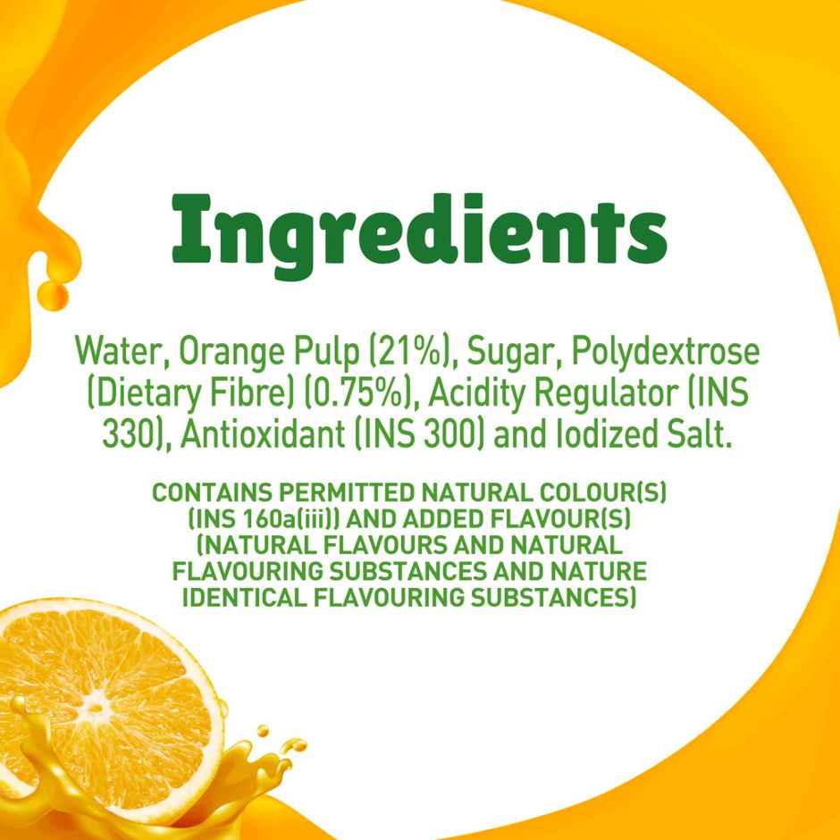B Natural Orange Juice, Enriched with Vitamin C & E