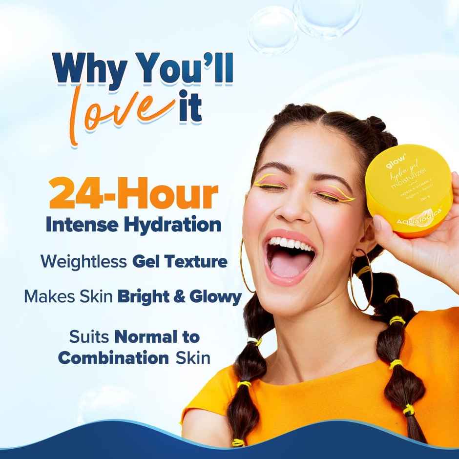 Aqualogica Glow+ Hydra Gel Moisturizer With Papaya & Vitamin C For 24 Hour Intense Hydration | Tested On GenZ