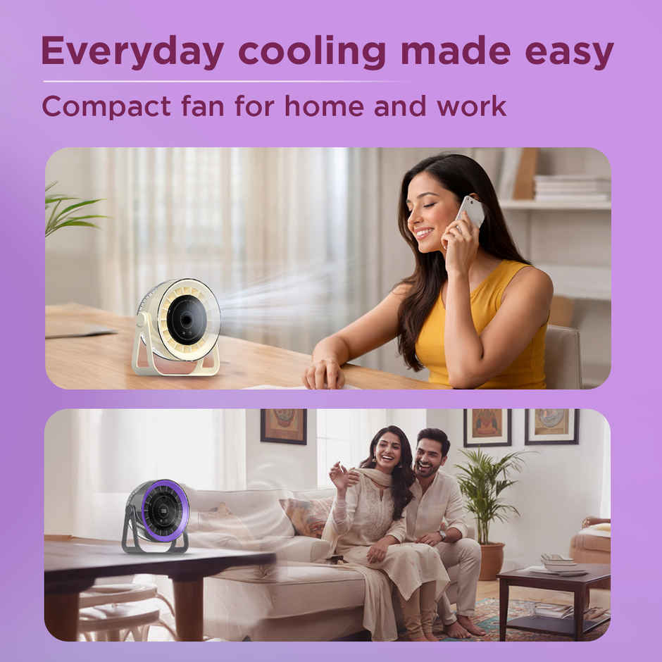 EcoLink Desk Dude Desk Fan (Beige) | USB Rechargeable