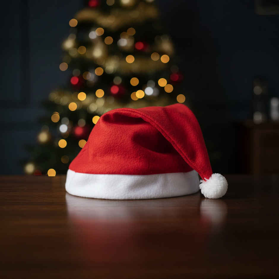 Christmas Velvet Santa Cap for Kids | Red | Small | Gullak