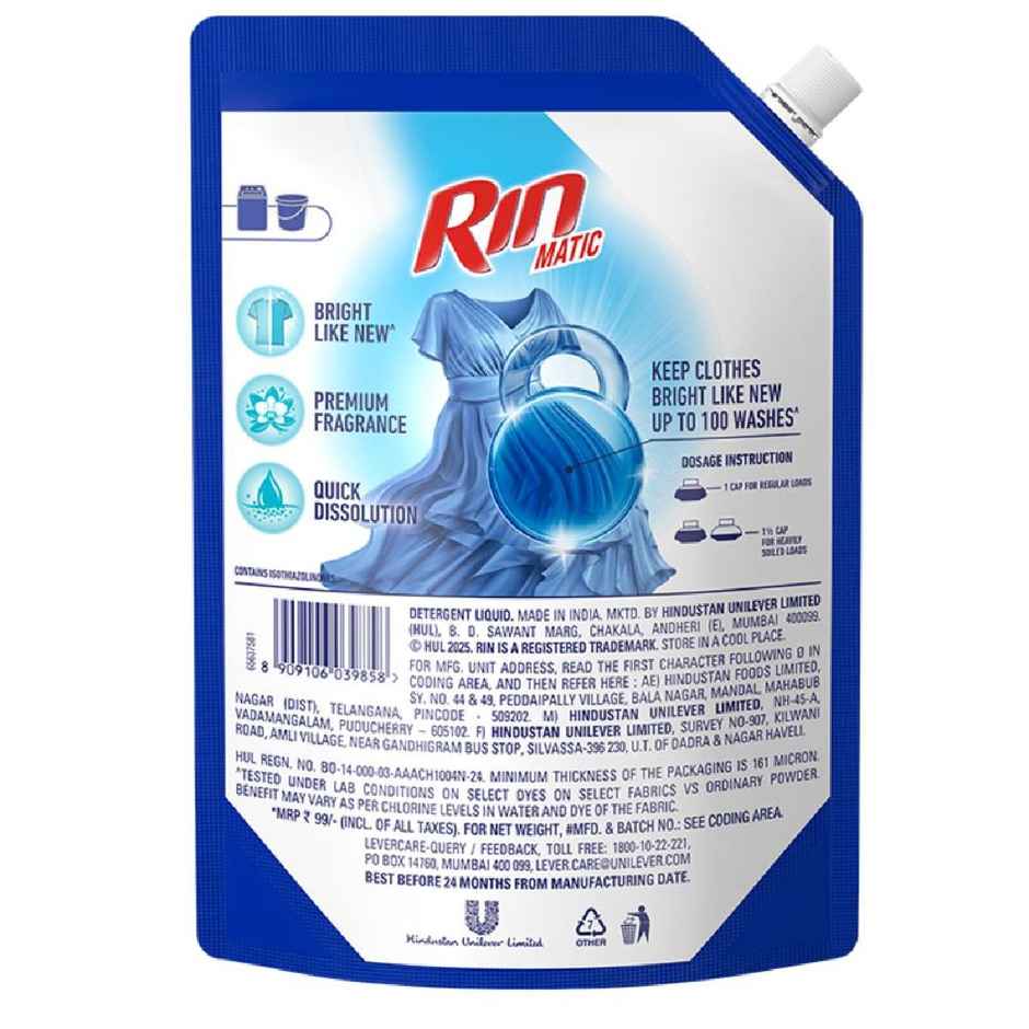 Rin Matic Liquid Top Load (4) & Rin Matic Liquid Top Load (1kg) Combo