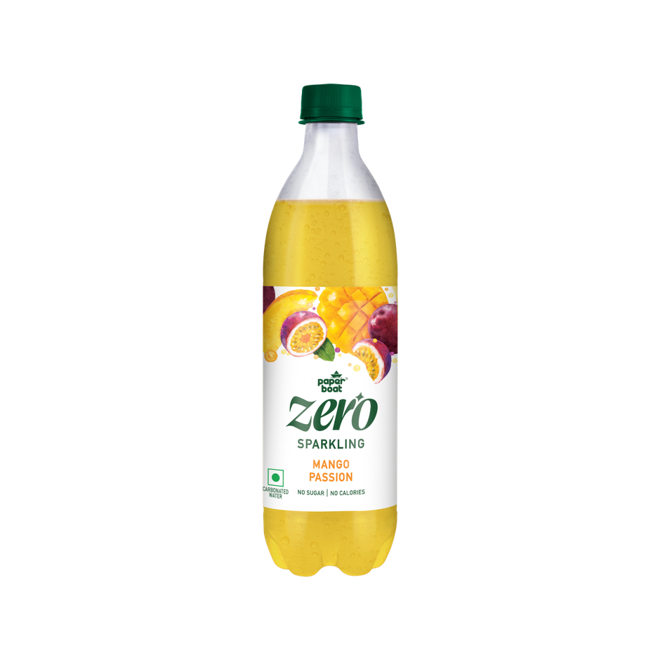Paper Boat Zero Sugar Mango Passion Sparkling Water, Sugar Free Cold Drink