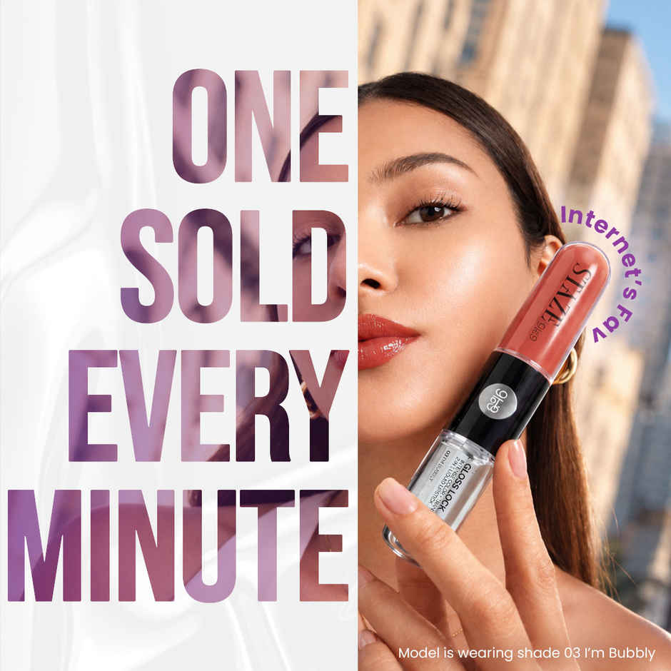 Staze Gloss Lock 2-in-1 Liquid Lipstick + Clear Gloss | Transferproof  | 05 Im Happy | 7g