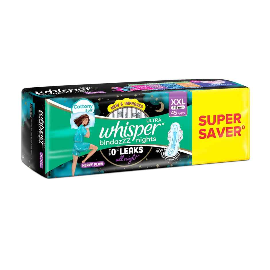 Whisper Bindazzz Nights 45 XXL Sanitary Pads
