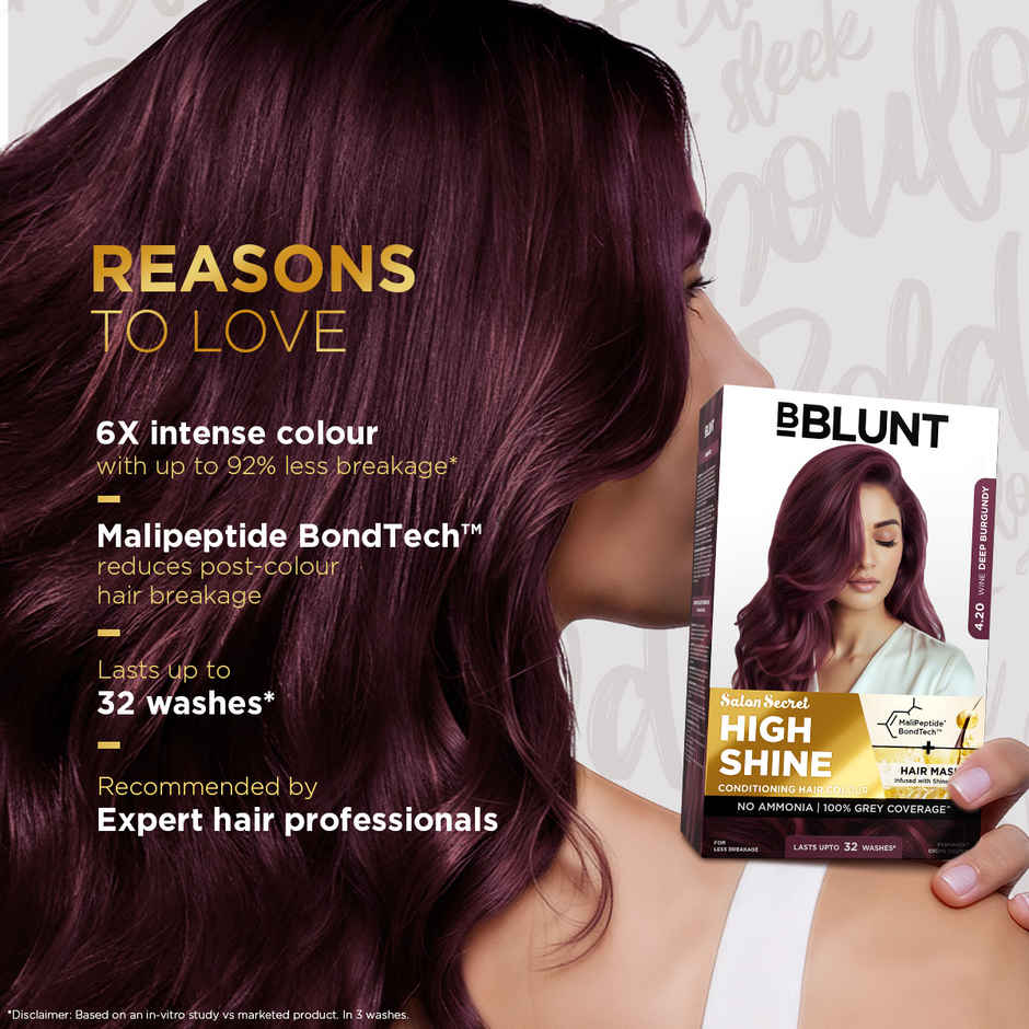 Bblunt Salon Secret High Shine Conditioning Hair Colour | Wine Deep Burgundy