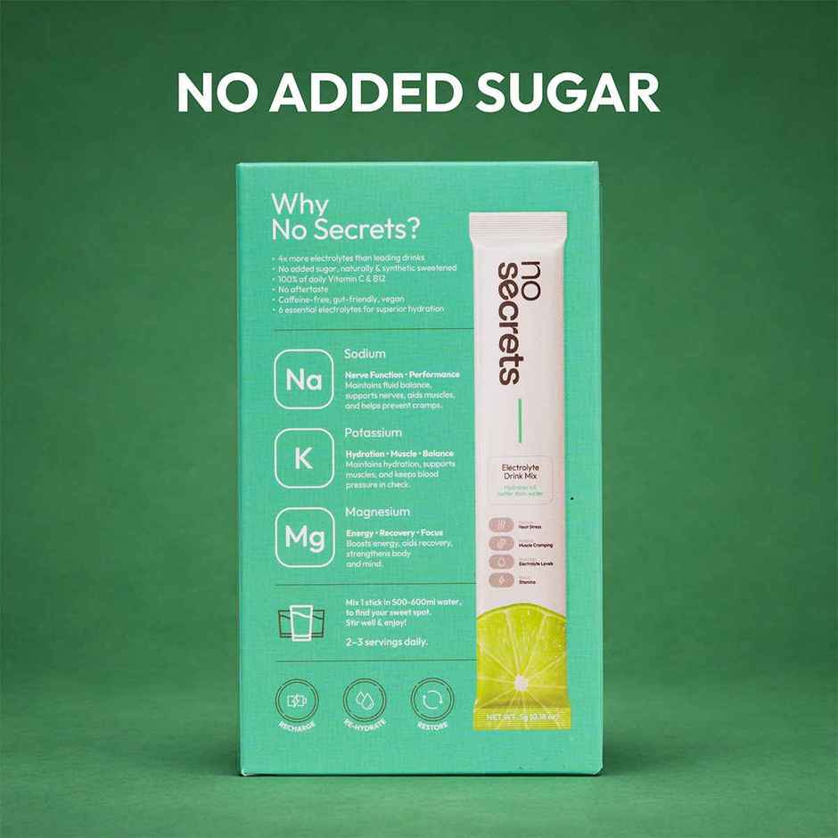 No Secrets Perfect Hydration Duo Electrolytes & Antioxidants Fresh Lime