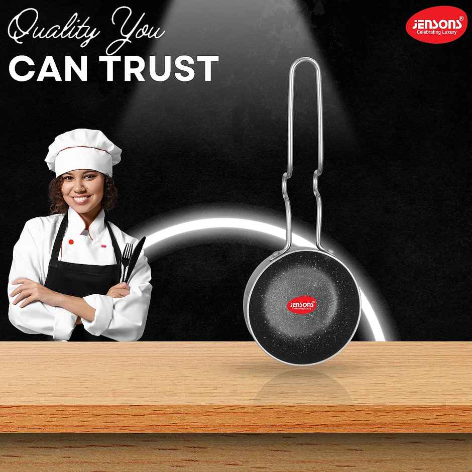 Jensons Cuisine Non Stick | Non - Induction Tadka Pan 11 cm