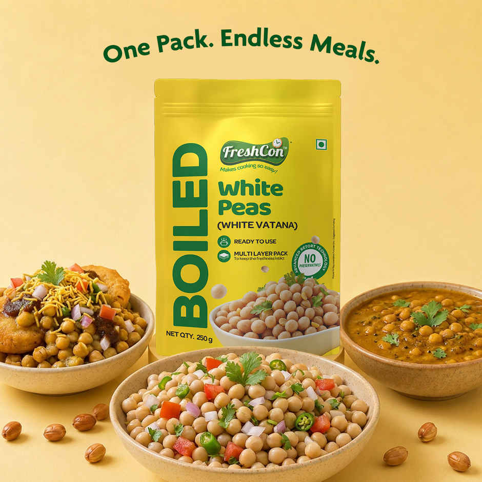 Freshcon Cooked White Peas | White Vatana Combo