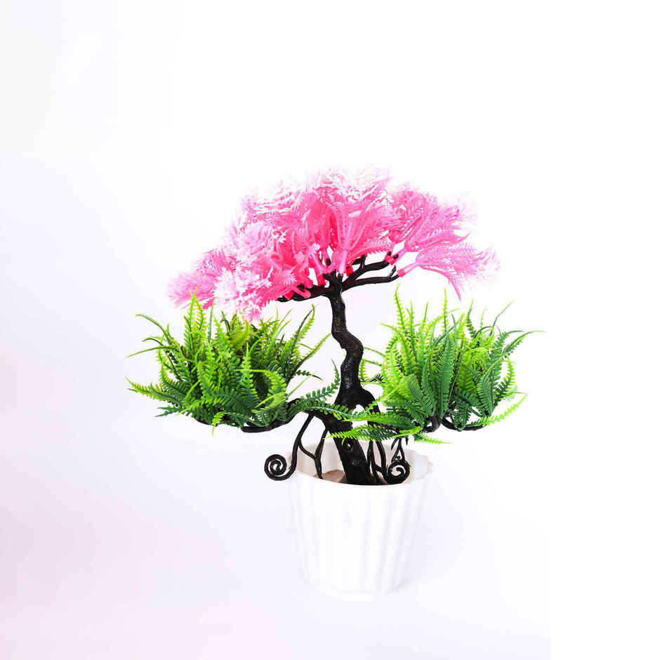 BAY6 Artificial Bonsai Pink and Green Tree