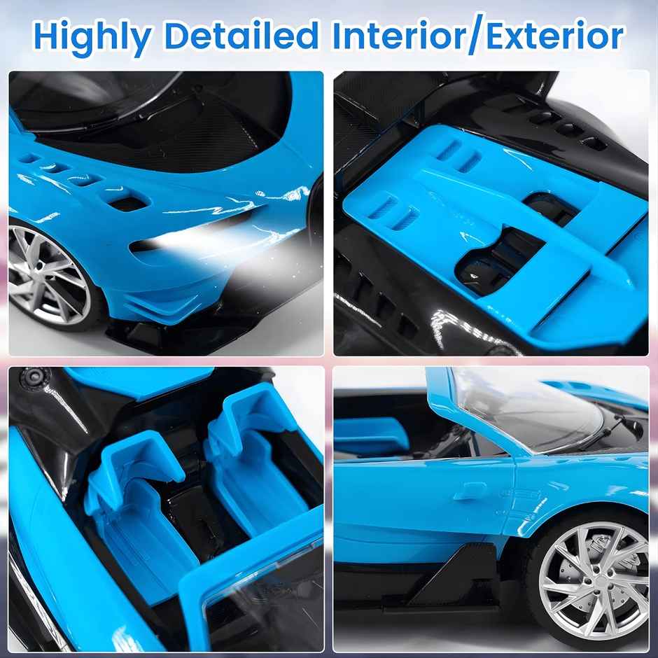 Fablue Blue Color Open Top Sports Remote Control Toy Car for Kids