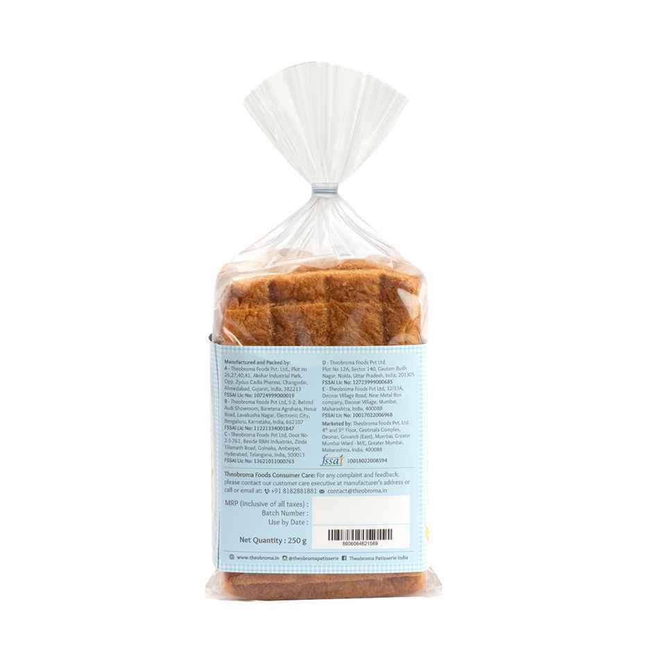 Theobroma Zero Maida Whole wheat bread | No Preservatives | No Palm Oil