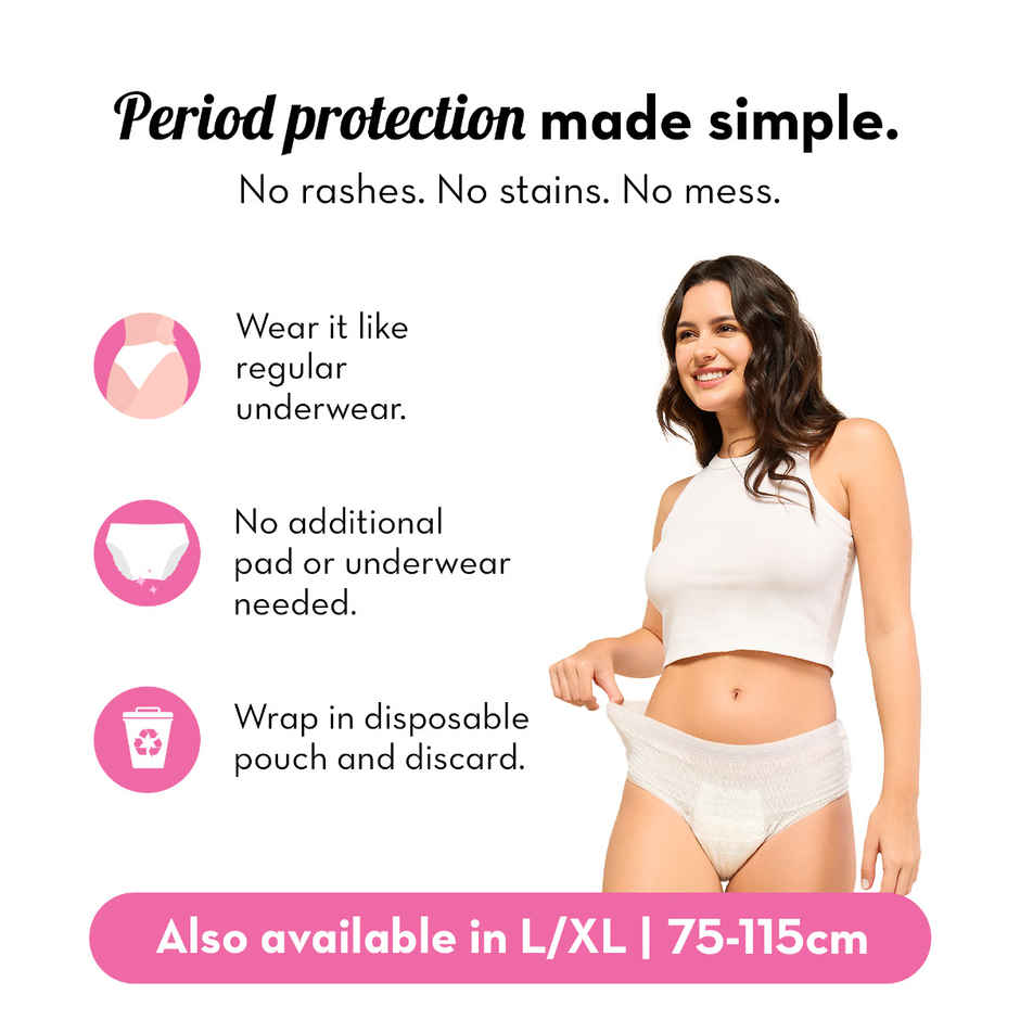 Plush Cramp Relief Heating Patch (2pc) & Plush Comfort High Waist Period Panty M/L (1pc) Combo
