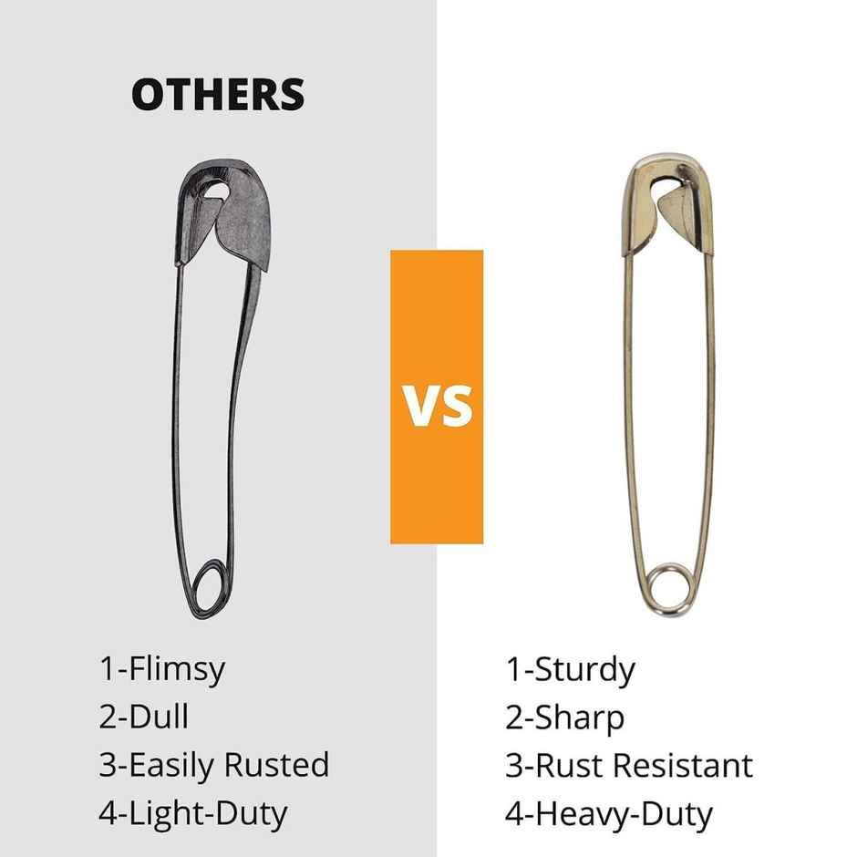 Bronson Professional Safety Pins | 4 Size | Pack Of 100