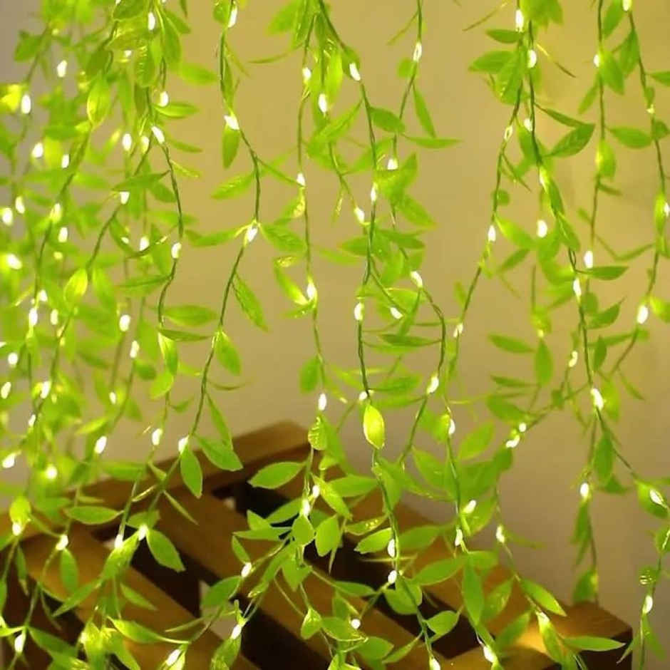 Desidiya Leaves Fairy 5 W Decorative Led Lights, 200 LEDs, 8 Modes, Adjustable Brightness, Perfect for Bedroom, Garden, Birthday & Festive Decor (10x3Feet) Corded Electric - Green Color