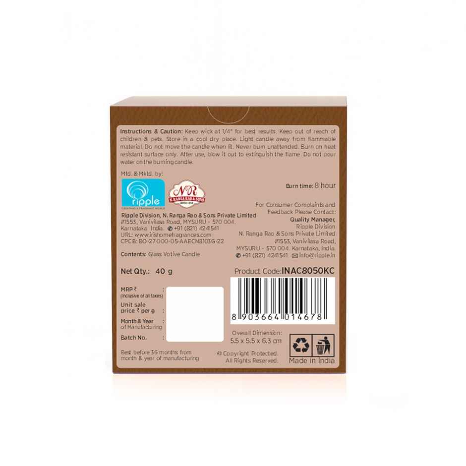 IRIS Kickstart Coffee Frosted Shot Glass Scented Candle | 8 Hours Burn Time | Home Decor