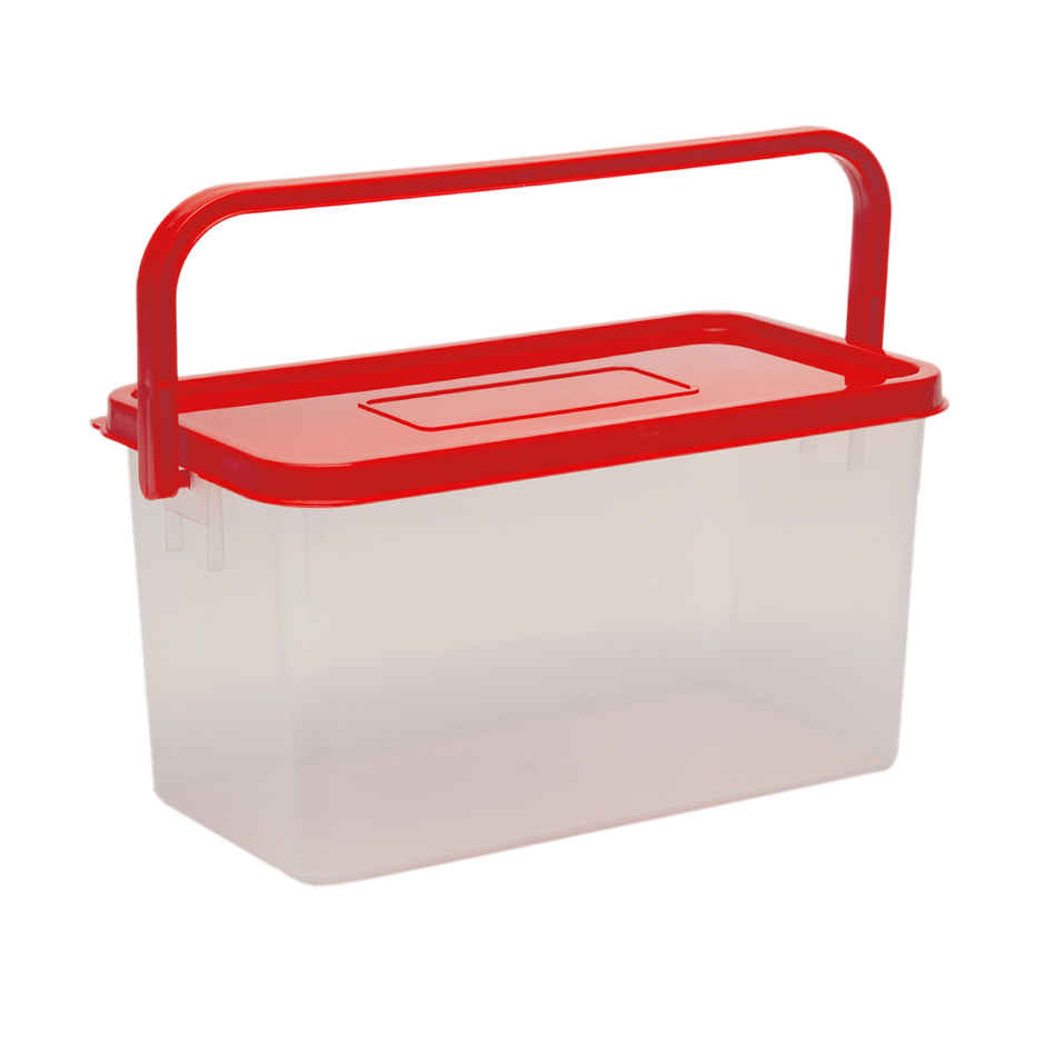 Gluman Pick N Carry Multipurpose Storage Box with Lid | Red - 3.3 L