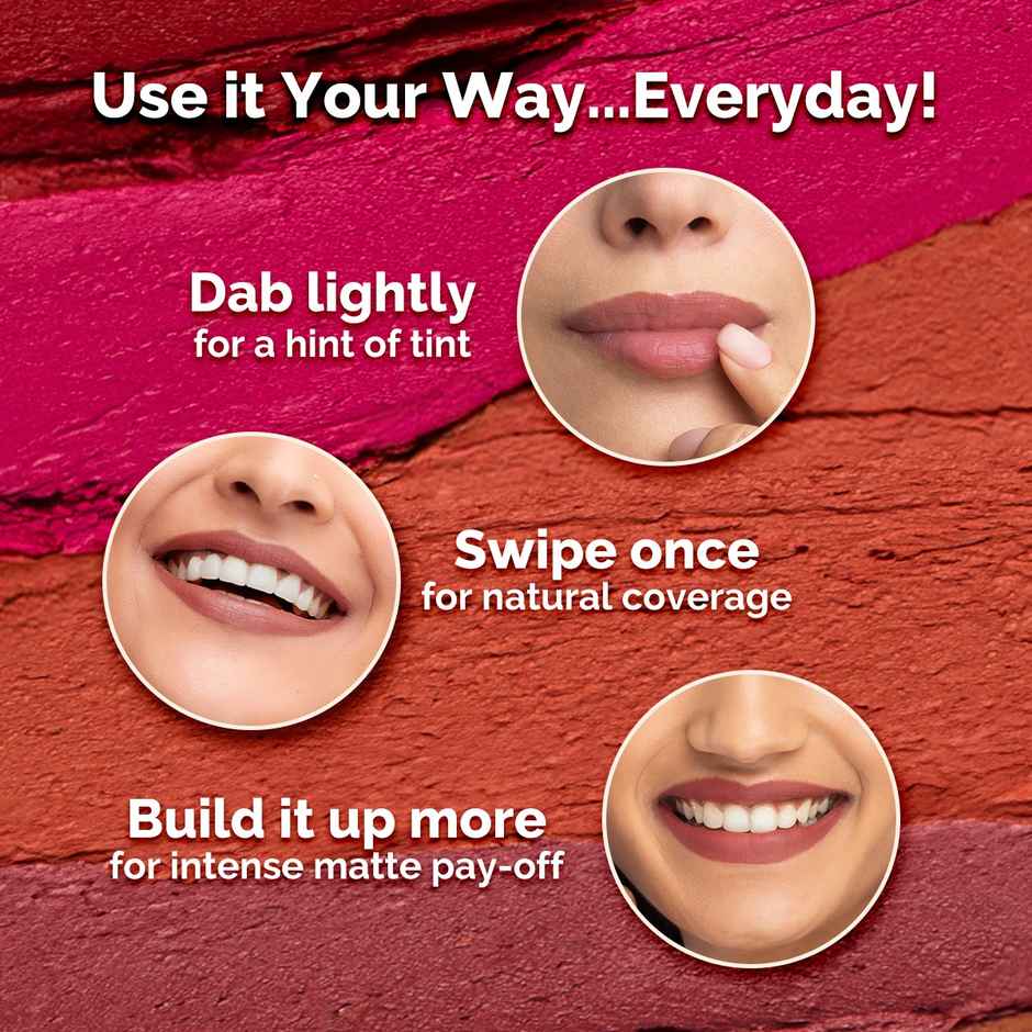 Mamaearth Moisture Matte Longstay Lipstick | Bright and Bold