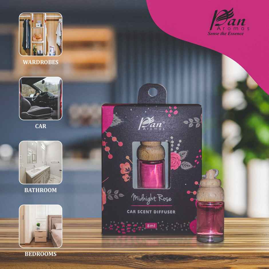 Pan Aromas Car Scent Reed Diffuser - Midnight Rose