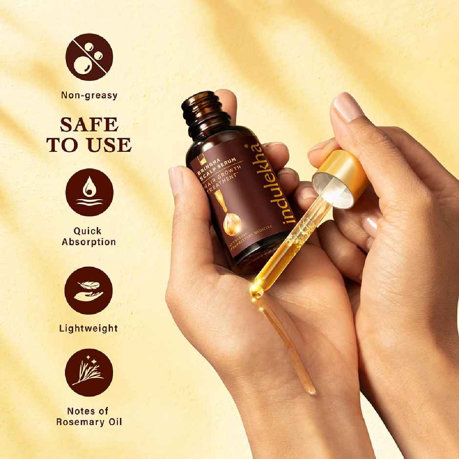 Indulekha Bringha Hair Growth Treatment Scalp Serum |Ayurvedic Hair Growth Serum