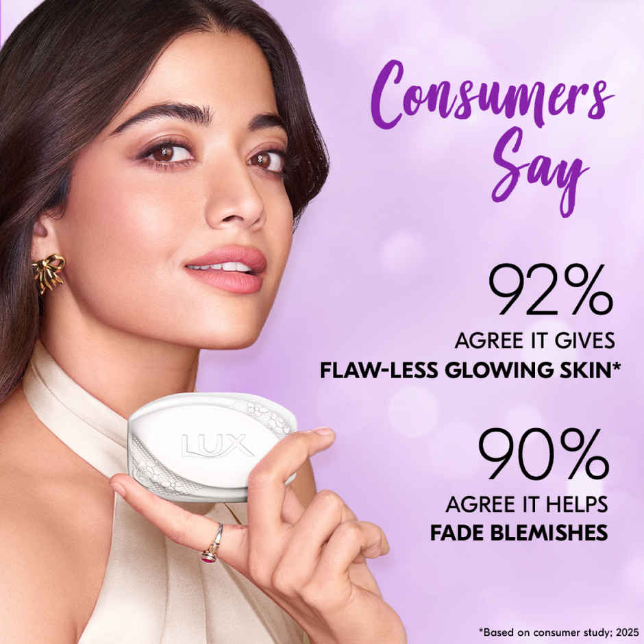 LUX Jasmine Bloom Glowing Bathing Soap Bar with Vitamin C & E For Visibly Glowing Skin