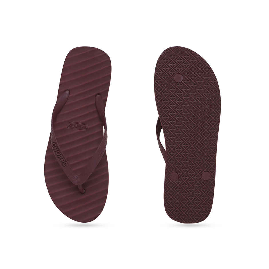 Chupps Women's Banana Leaf Monocrome Red Flipflop - UK 5