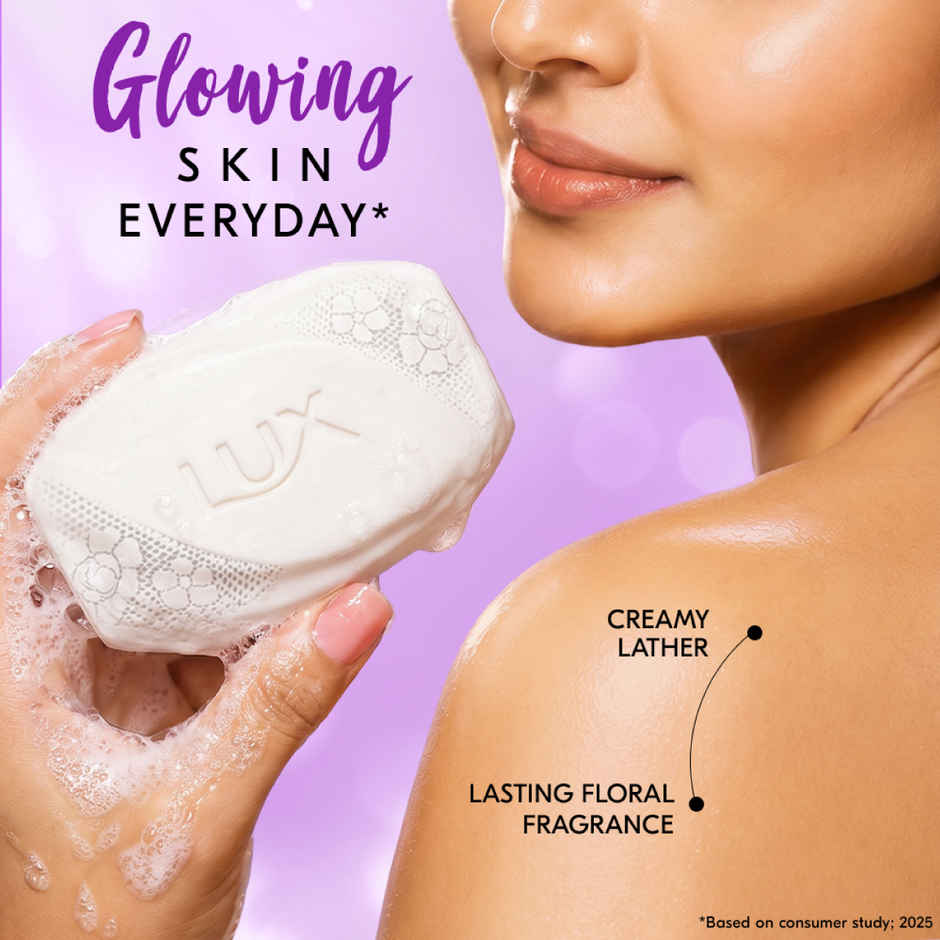 LUX Jasmine Bloom Glowing Bathing Soap Bar with Vitamin C & E For Visibly Glowing Skin