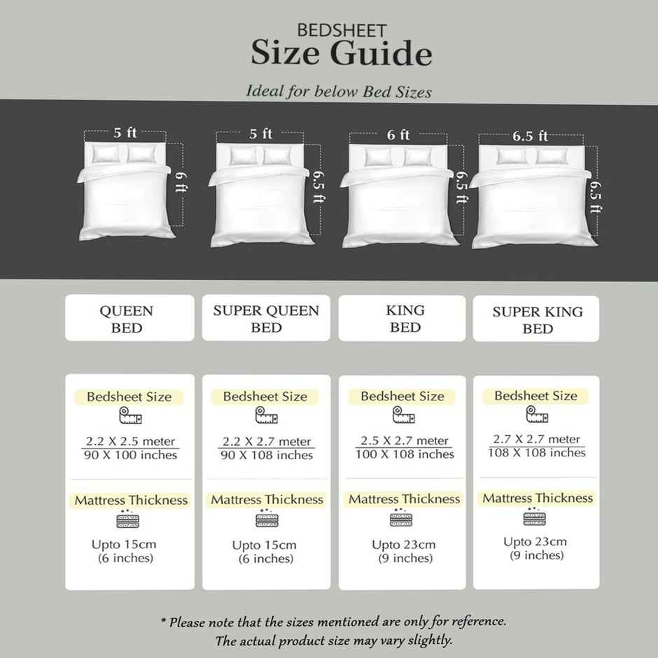 Romee Blue and White 160 TC 1 Queen Bedsheet with 2 Pillow Covers