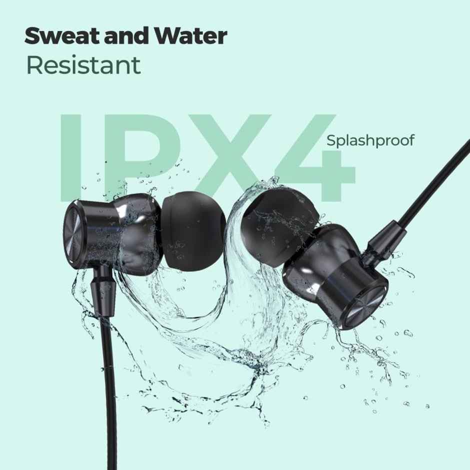 Aroma NB119 Trend -100 Hours Playback |Wireless Bluetooth Neckband | ENC | Black